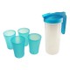Plastic Pitcher with 4 Cups (BPA Free)
